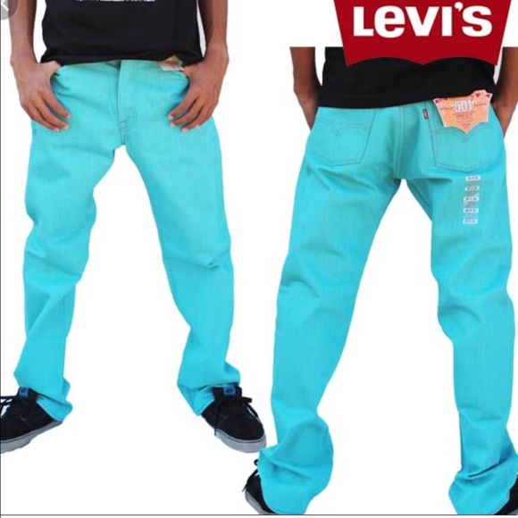Levi's Other - Levi’s 501 teal straight leg jeans